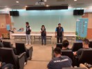 南區區公所李美麗區長與人文課王龍貴課長政令宣導及叮嚀役男軍中應注意事項