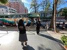 台中市南區李美麗區長與人文課王龍貴課長依依揮手送別從軍役男