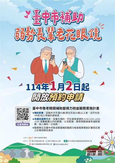 老花眼鏡補助開放預約申請