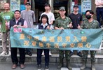 台中市南區區公所李美麗區長與人文課王龍貴課長與軍中長官及從軍役男合影留念