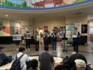 台中市南區區公所李美麗區長與人文課陳榮庭課長向從軍役男政令宣導並宣傳各項活動