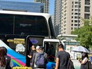 台中市從軍役男搭車入營去