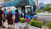 台中市從軍役男搭車入營去