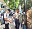 台中市南區區公所李美麗區長與人文課李文武課長重視送兵活動中從軍役男衛生防疫措施