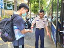 台中市南區區公所李美麗區長與人文課李文武課長重視送兵活動中從軍役男衛生防疫措施