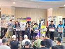 台中市南區區公所李美麗區長與人文課李文武課長對從軍役男政令宣導如反詐騙及宣傳115學年度起台中市公立與私立國中小營養午餐全面免費等活動