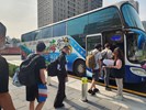 台中市從軍役男搭車入營去